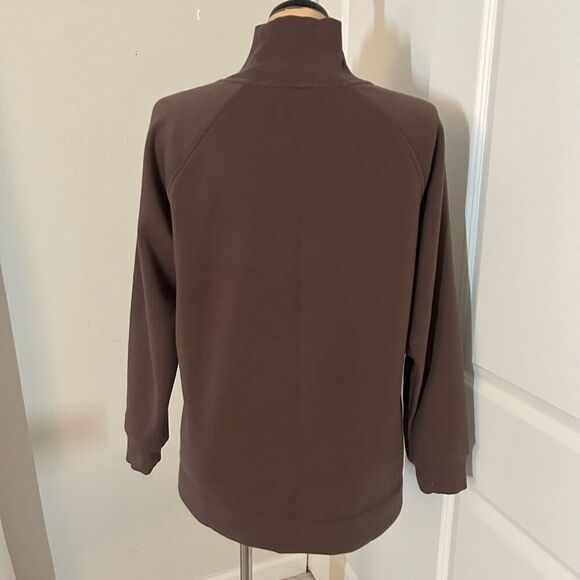 Athleta Cozy Karma Coffee Brown Side Zip Sweater M - Picture 2 of 6
